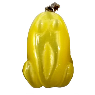 FIBER OPTICAL FROG 15X25MM YELLOW  COLOR PENDANT (2PCS)